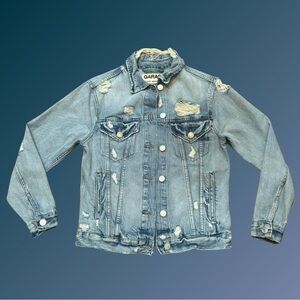 GARAGE Boyfriend Ripped Jean Jacket